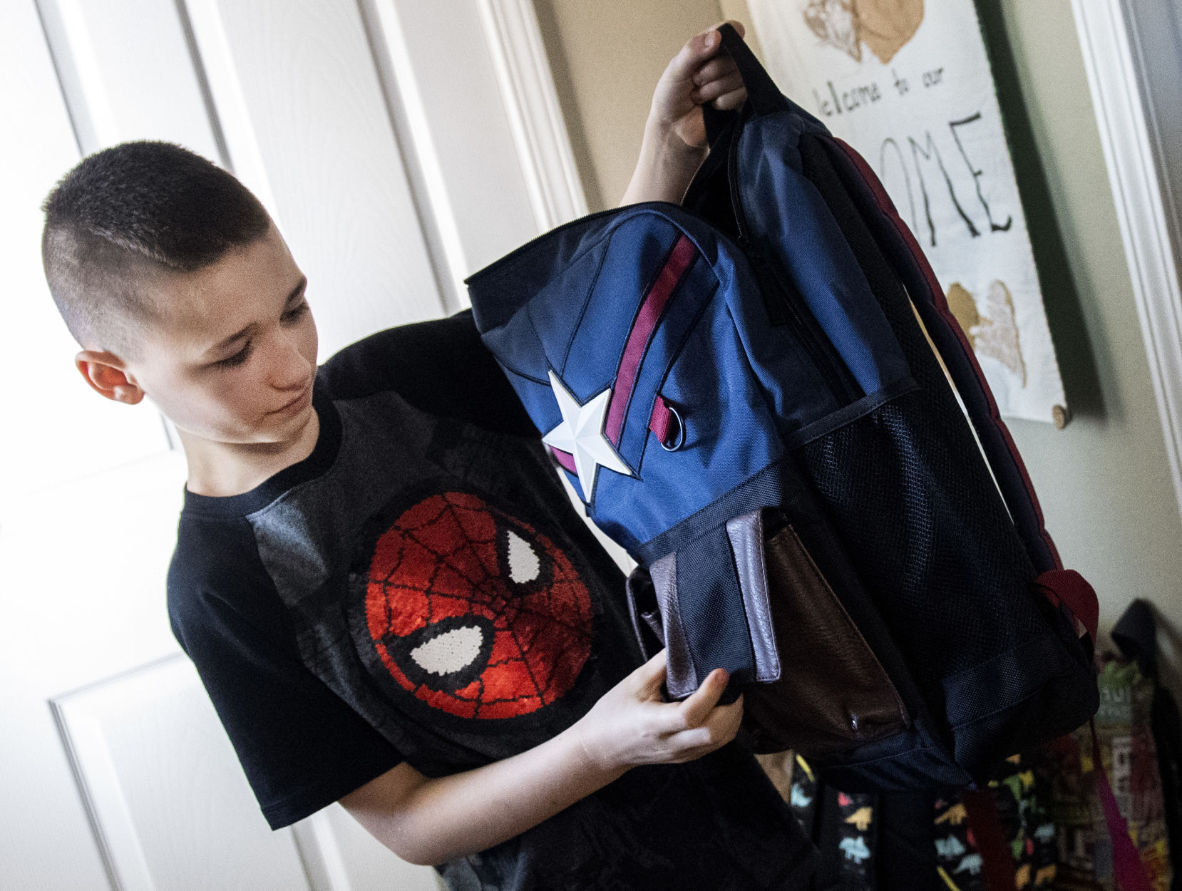 Rem checking out backpack